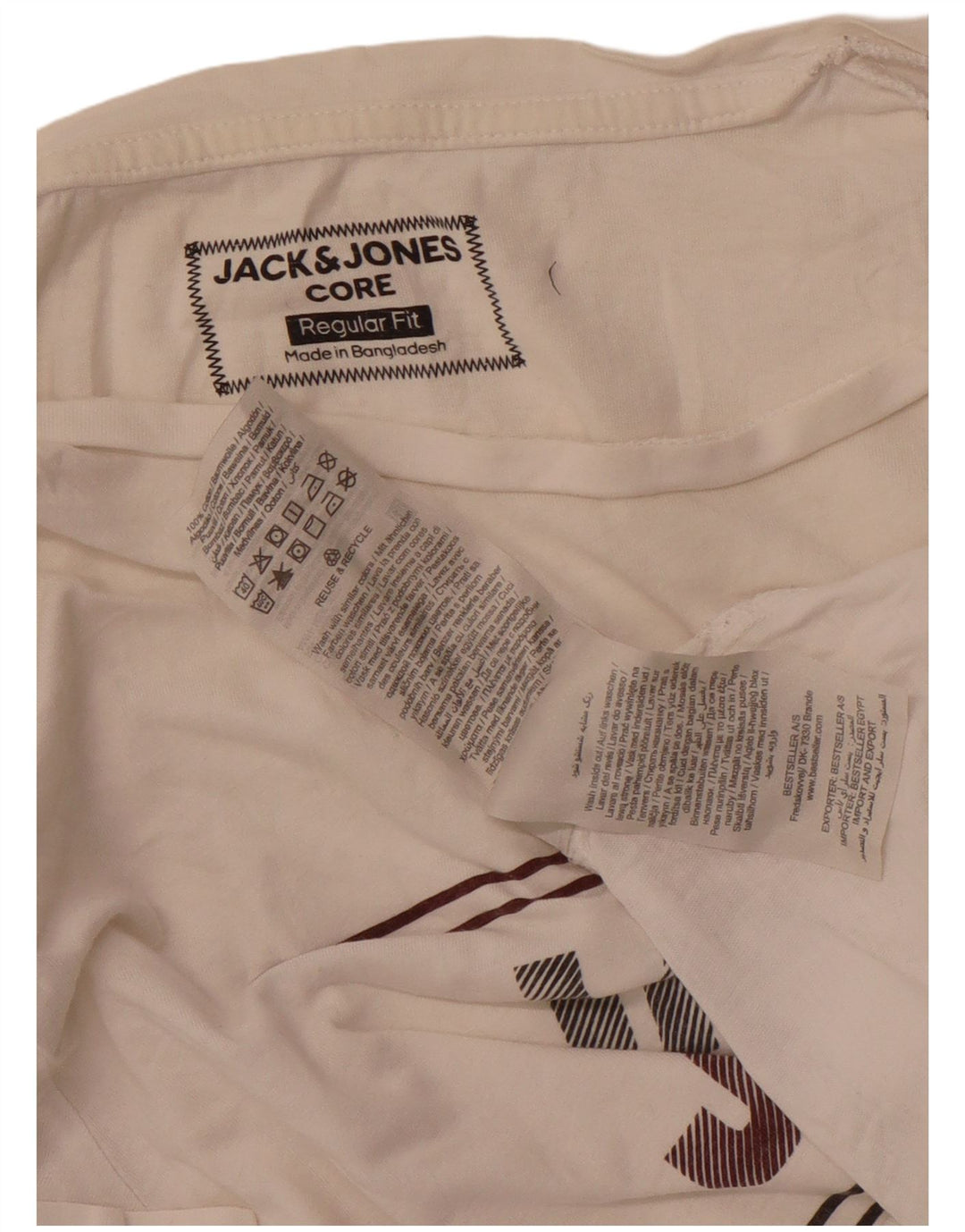 Tricou cu grafic Jack & Jones pentru bărbați, cu croială normală, top mediu din bumbac alb