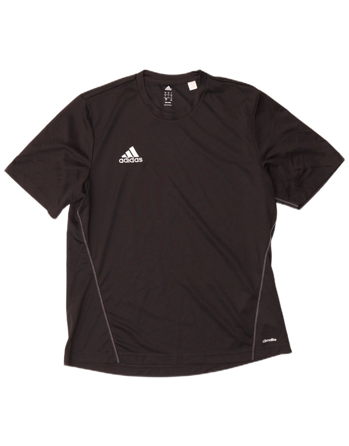 Tricou ADIDAS Climalite pentru bărbați Top mare din poliester negru