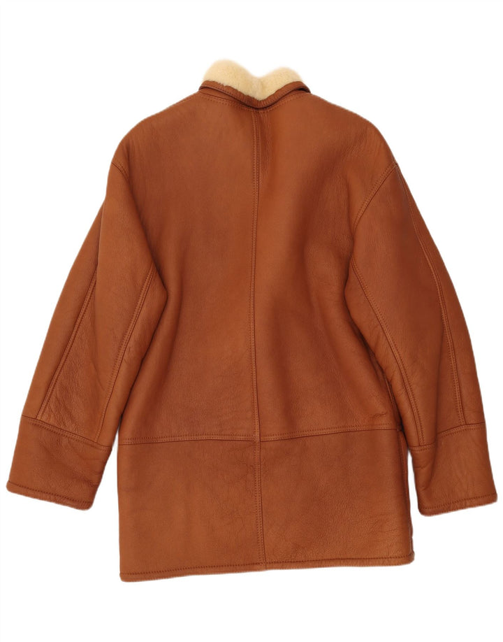 Jachetă din shearling pentru bărbați VINTAGE IT 52 XL maro din shearling