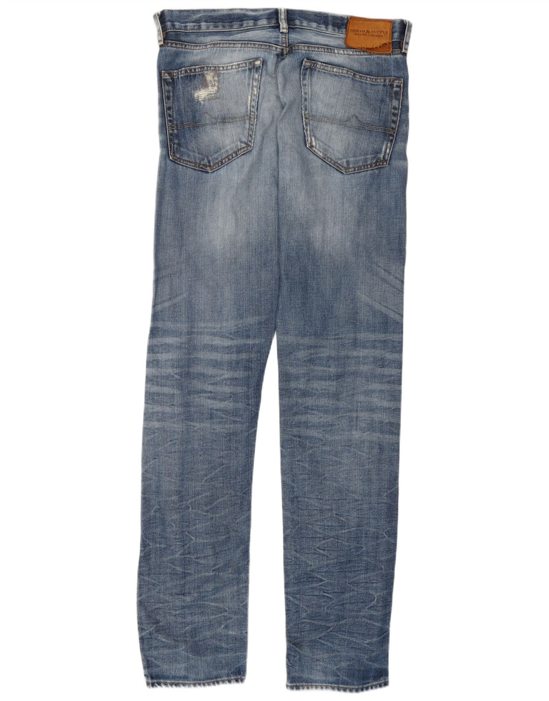 Blugi slim pentru bărbați Ralph Lauren Distressed W32 L33 Blue