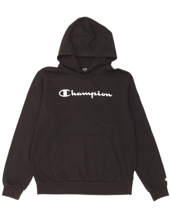 Pulover cu glugă cu grafic pentru băieți Champion 15-16 ani 2XL bumbac negru