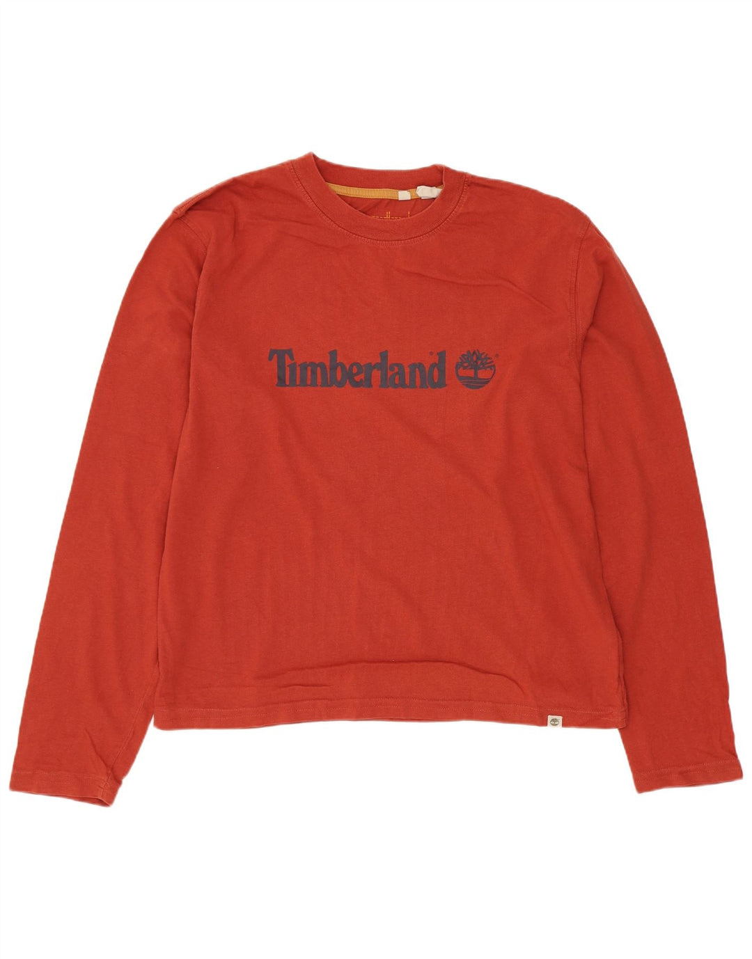 Top grafic Timberland pentru bărbați, cu mânecă lungă, roșu mediu, bumbac