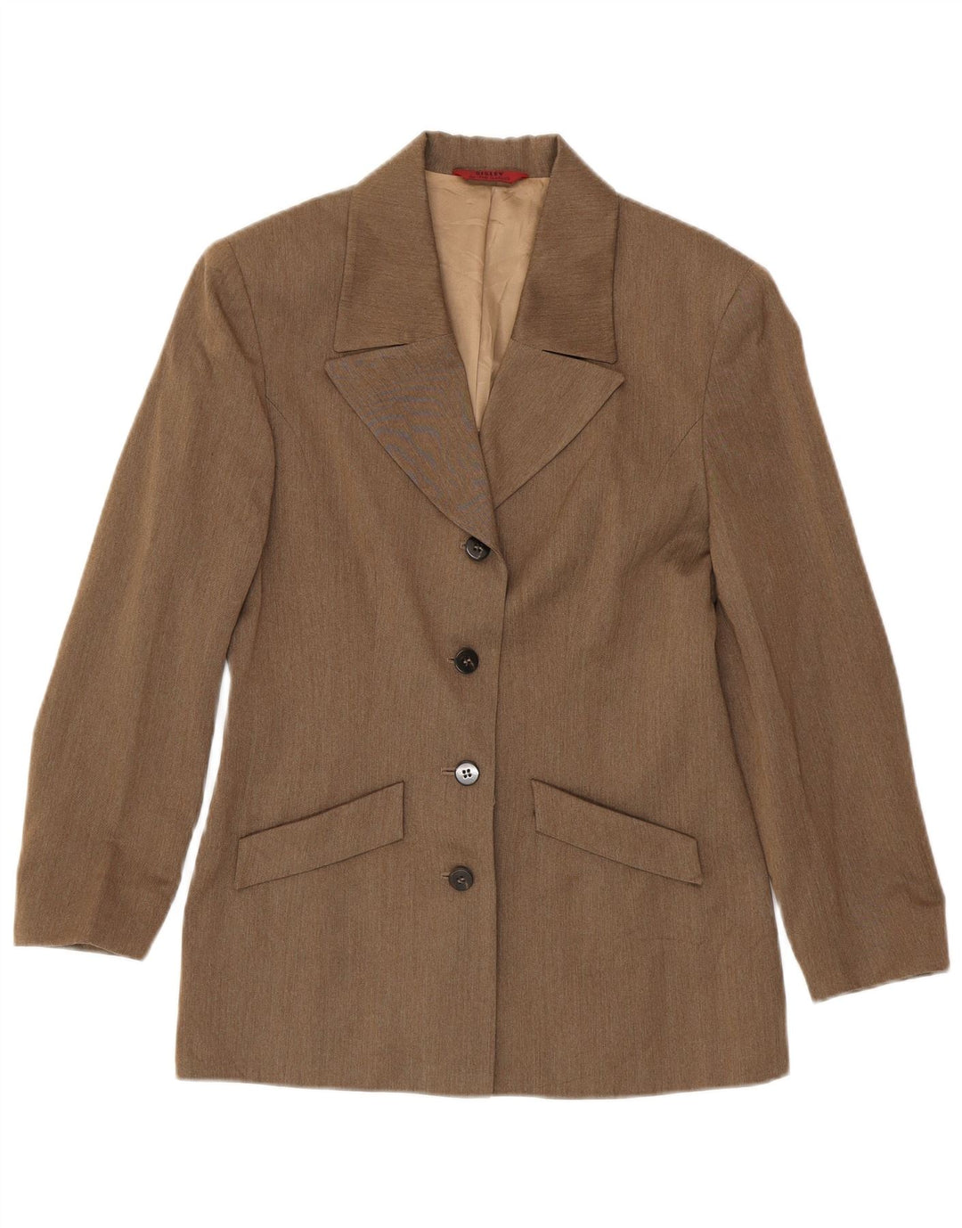 Jachetă blazer pentru femei Sisley cu 4 nasturi UK 10 mic maro viscoză