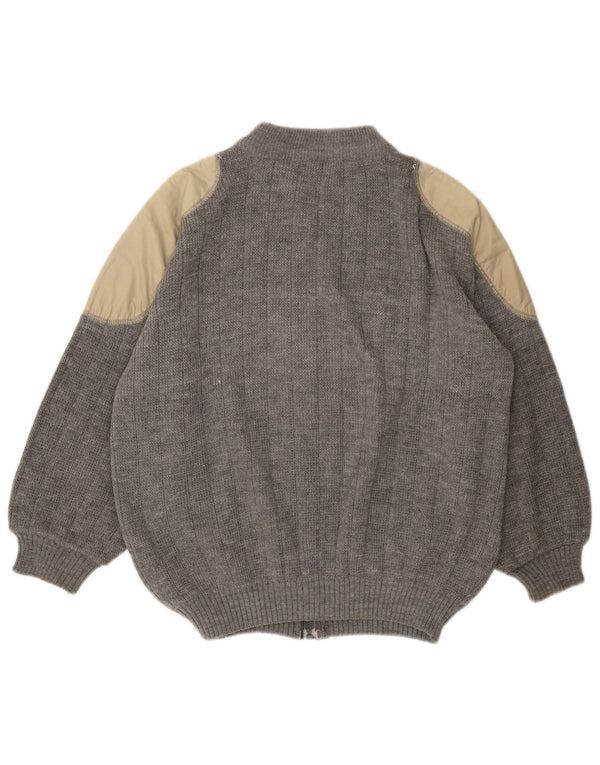 Pulover cardigan VINTAGE pentru femei UK 18 XL Gri Colorblock