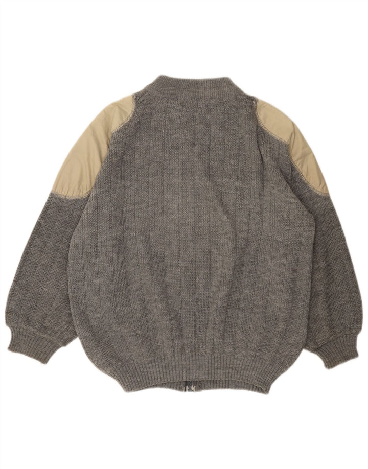 Pulover cardigan VINTAGE pentru femei UK 18 XL Gri Colorblock