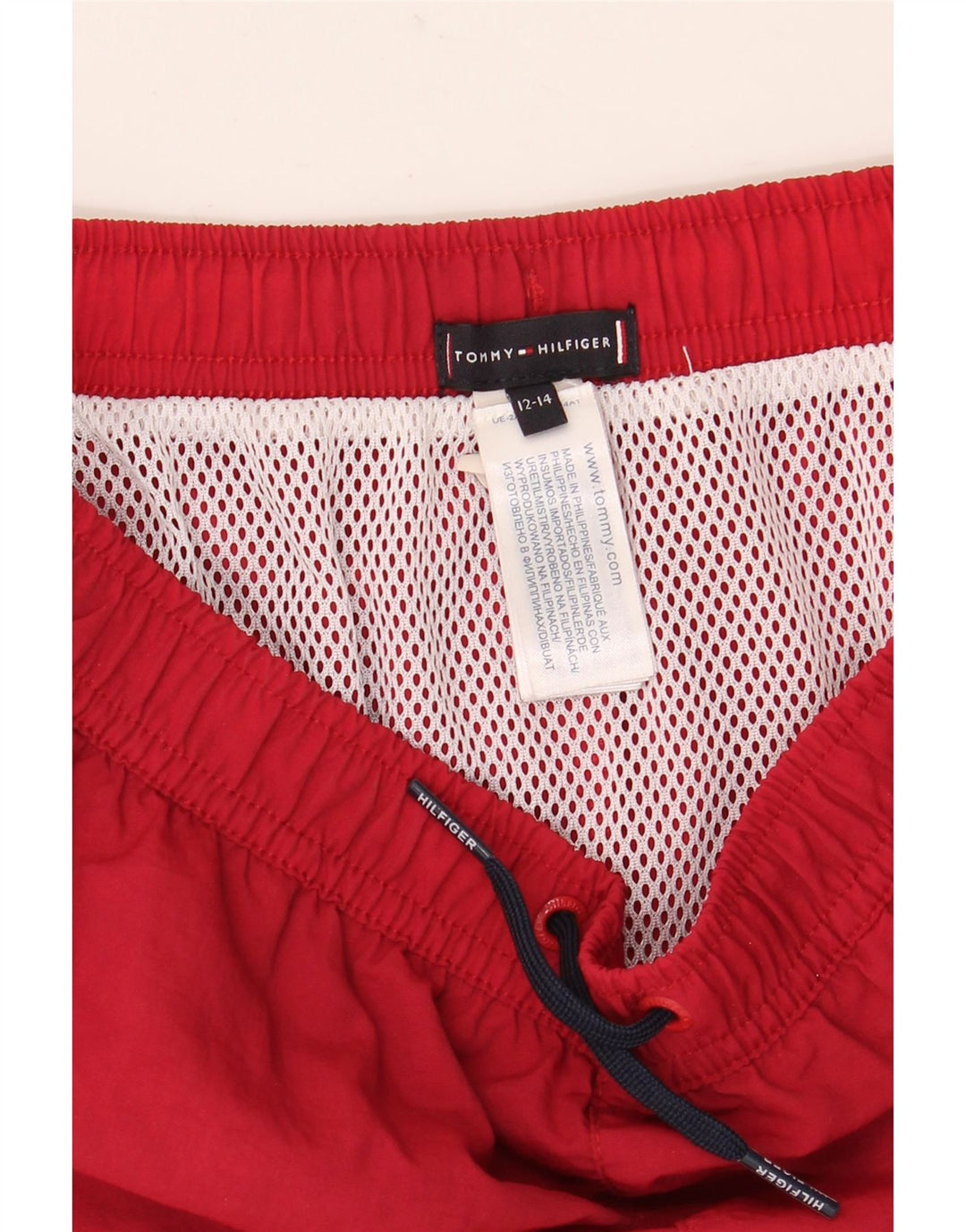 Pantaloni scurți de înot Tommy Hilfiger pentru băieți 12-13 ani, roșu, poliester color bloc