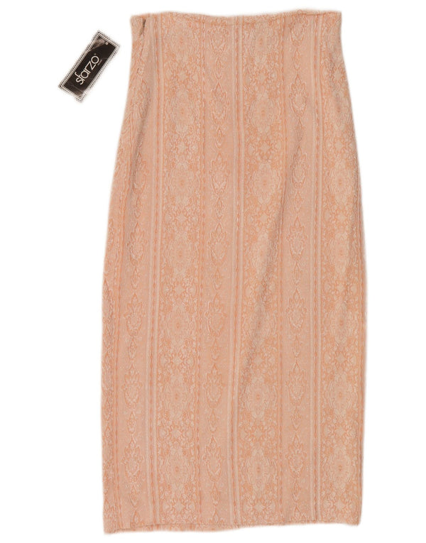 Fusta dreaptă pentru femei vintage cu talie înaltă IT 44 Medium W28 Pink Paisley