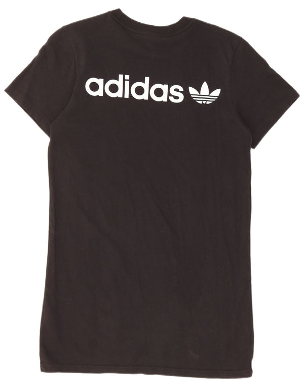 Rochie tricou grafic Adidas pentru femei UK 4/6 XS bumbac negru
