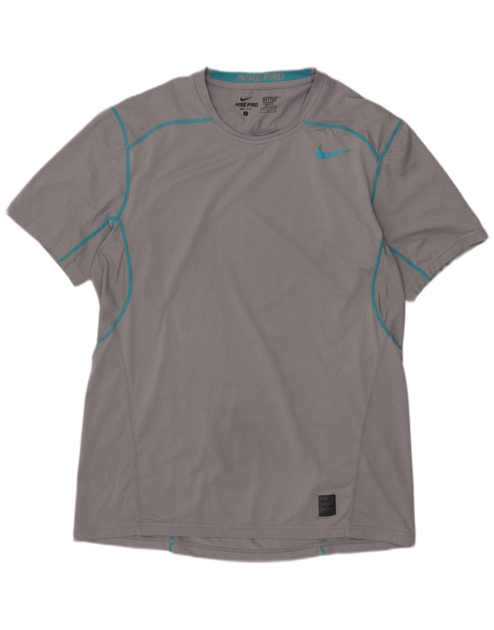 Tricou NIKE Dri Fit pentru bărbați Top mare din poliester cu carouri gri