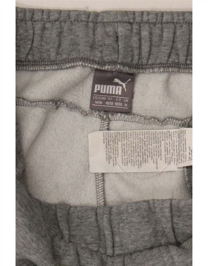 Pantaloni de trening cu grafică Puma pentru bărbați Joggeri din bumbac gri mediu