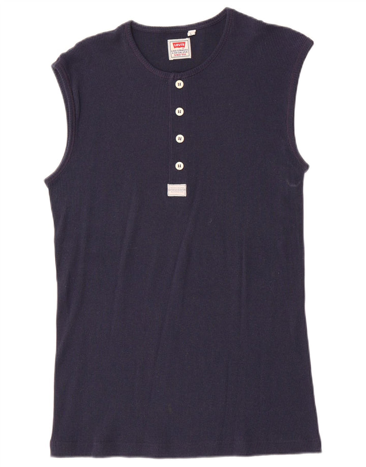 Levi's Femei Vest Vest Top UK 14 Large Bleumarin