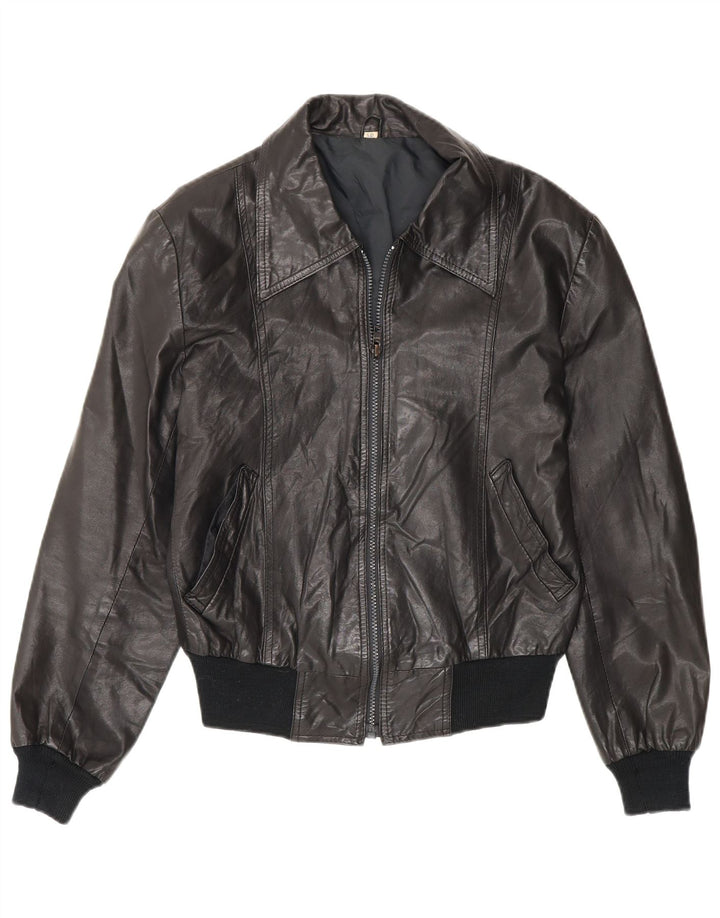 Geacă de piele vintage pentru femei IT 50 XL neagră