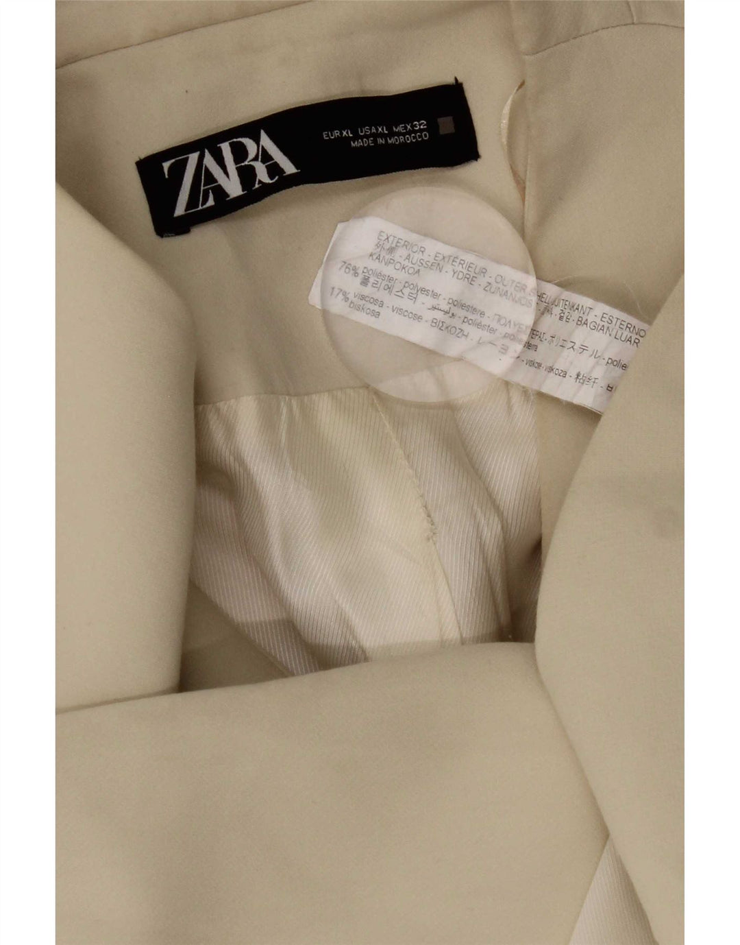 Blazer pentru femei Zara UK 18 XL poliester bej