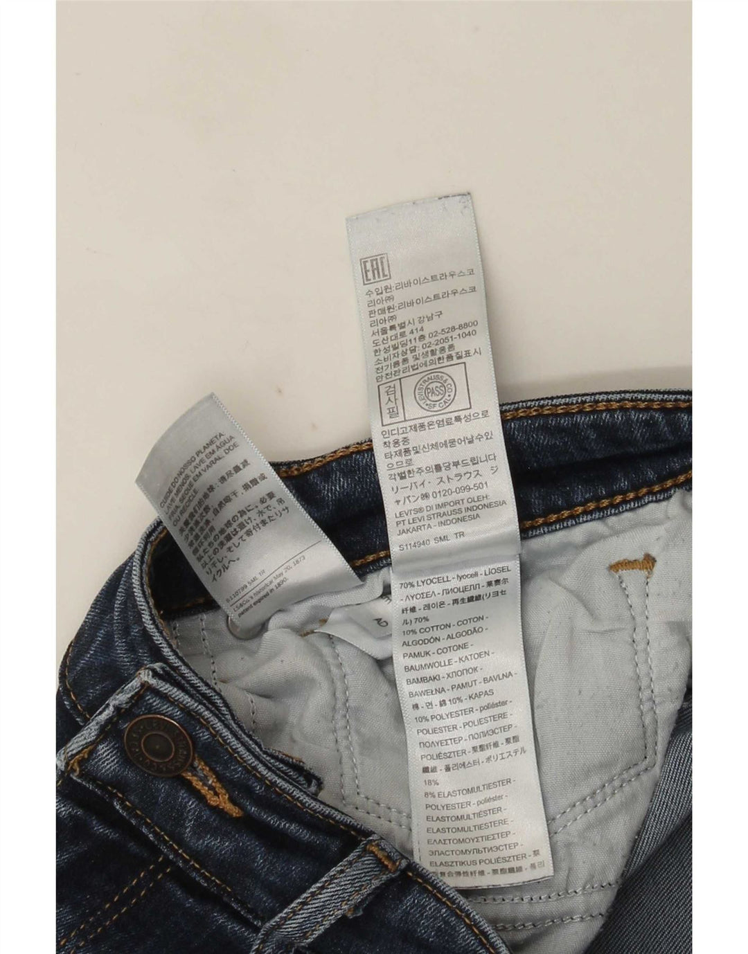 Blugi Levi's 712 Slim pentru femei W27 L30 Lyocell albastru
