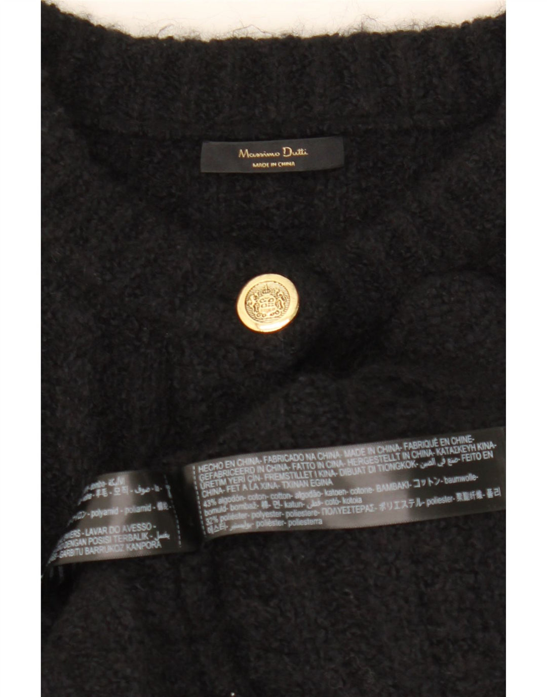 Pulover cardigan supradimensionat pentru femei Massimo Dutti UK 10 Mic Negru