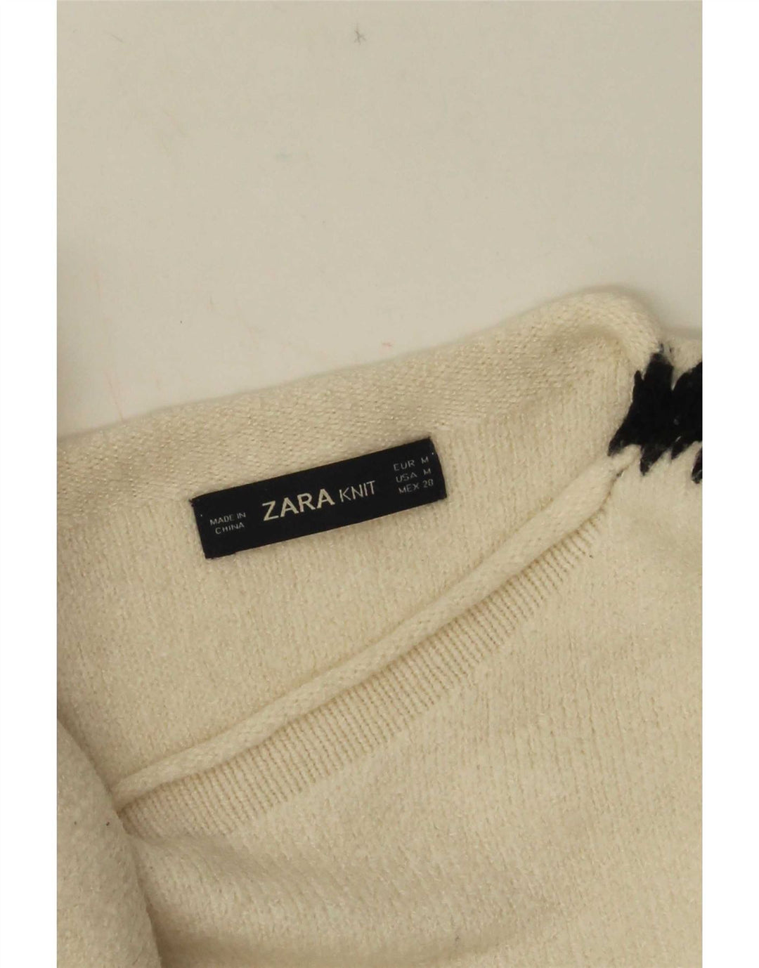 Pulover pentru femei Zara, cu gât de barcă, UK 14 Medium White Colorblock