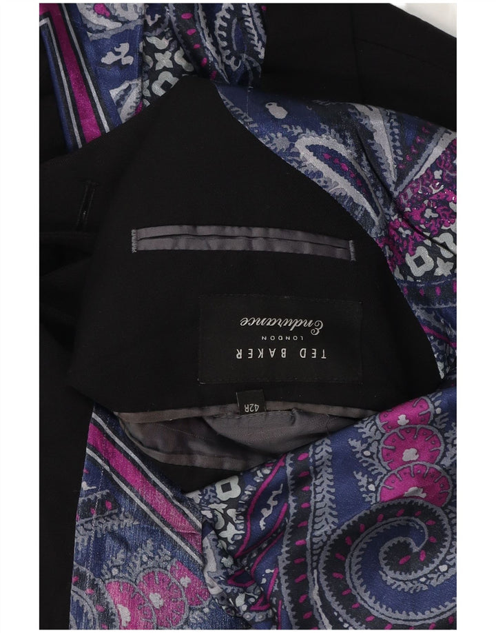 TED BAKER Jachetă pentru bărbați cu 2 nasturi, UK 42 XL, lână neagră
