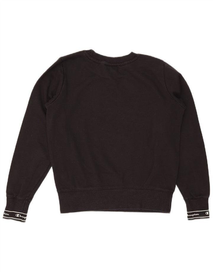 Pulover pentru damă CHAMPION cu grafică pentru femei, UK 10, bumbac negru mic