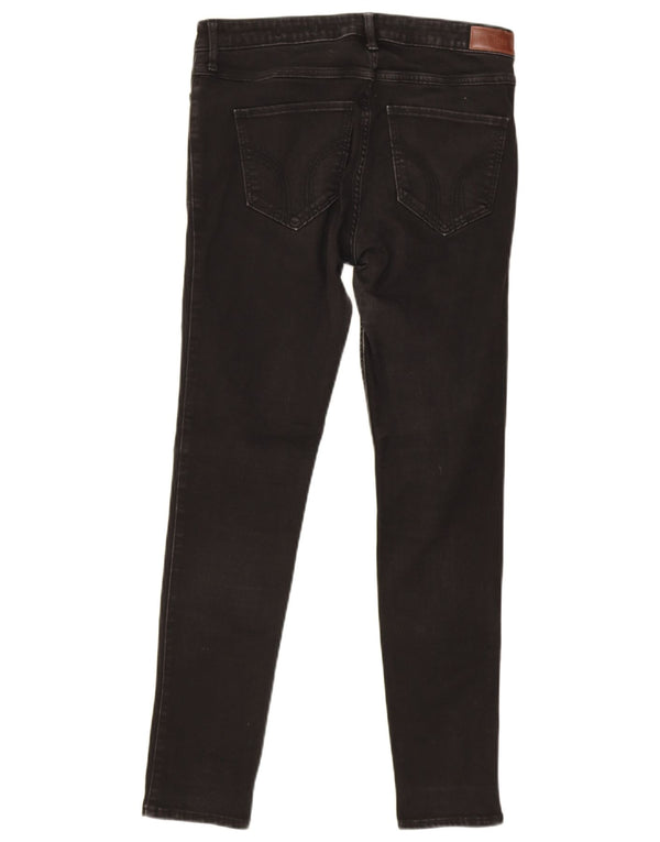 Blugi skinny pentru femei Hollister US 11 Large W30 L30 Bumbac negru