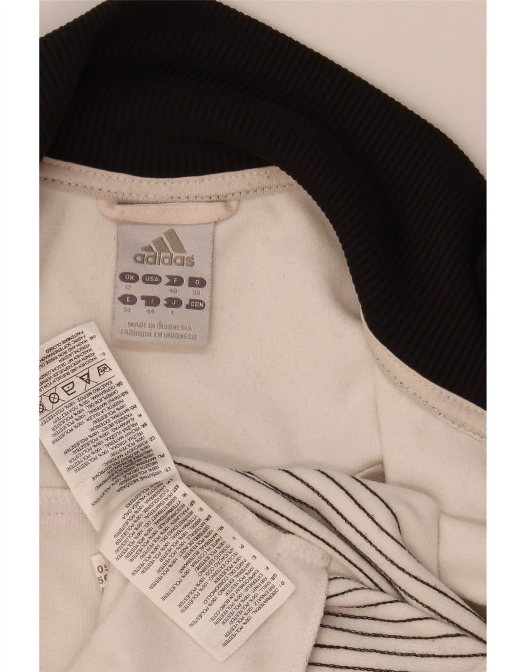 Jachetă de top pentru trening grafic Adidas pentru femei UK 12 Medium White Colorblock