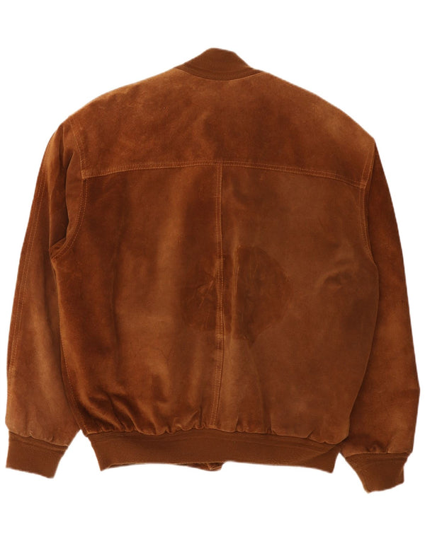 Jachetă Bomber din piele intoarsa pentru barbati vintage UK 42 XL din piele maro