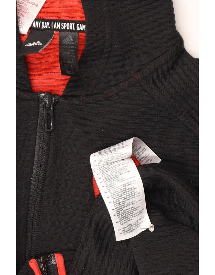 Pulover Adidas pentru băieți, cu fermoar, 13-14 ani, poliester negru