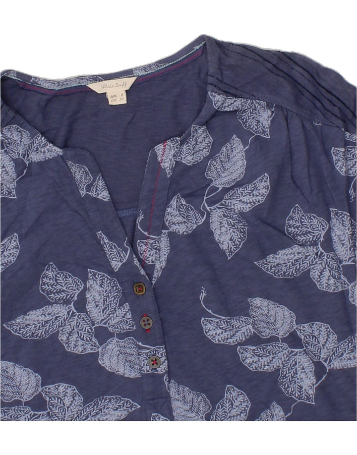 WHITE STUFF Womens Oversized Abstract Pattern T-Shirt Top UK 8 Small Blue Vintage White Stuff and Second-Hand White Stuff from Messina Hembry 