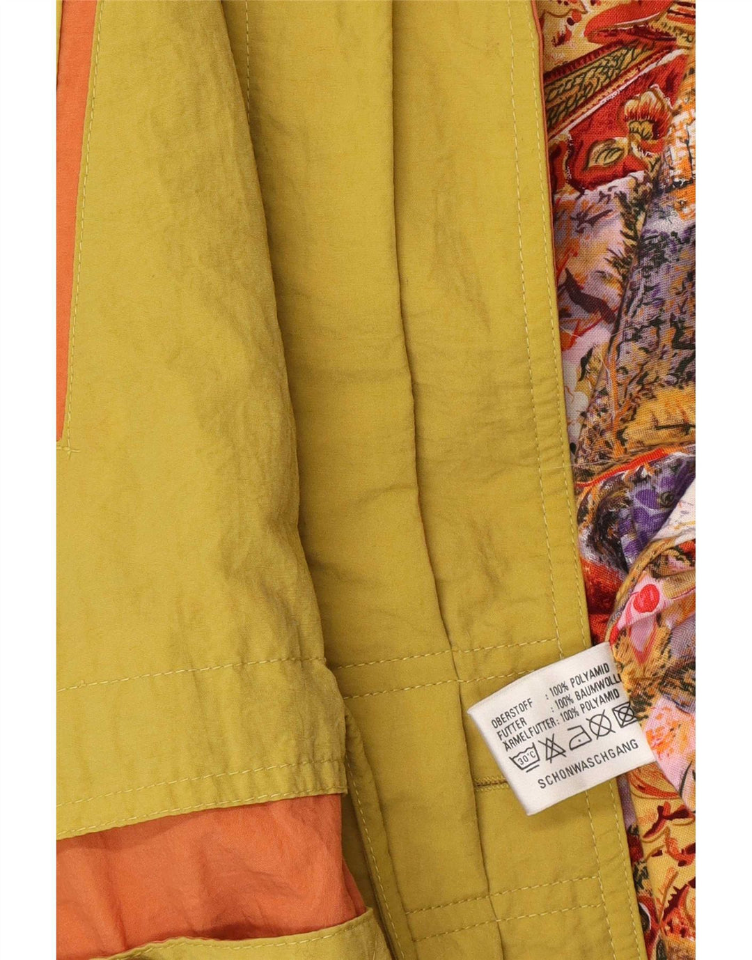 Jachetă de vânt supradimensionată pentru femei Vintage EU 42 Poliamidă galbenă mare