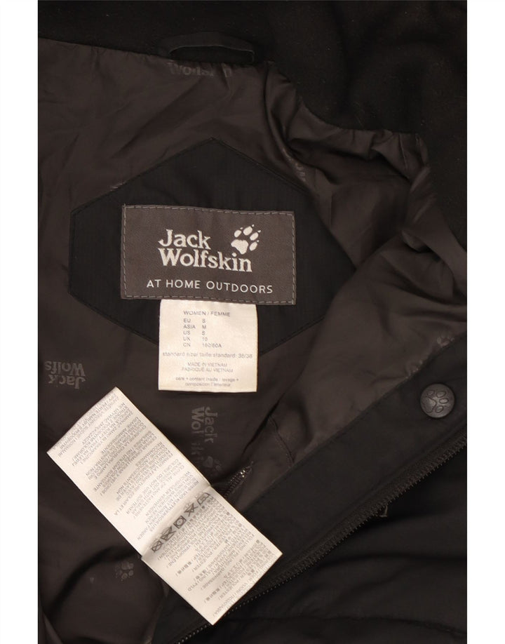 Jack Wolfskin Jachetă căptușită cu glugă pentru femei UK 10 Poliester negru mic