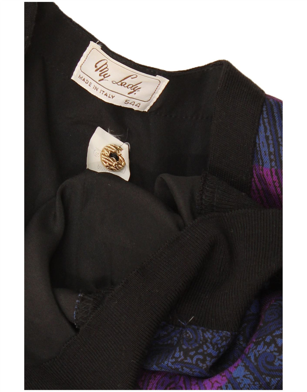 Pulover cardigan pentru femei VINTAGE UK 16 Lână mare multicoloră Paisley