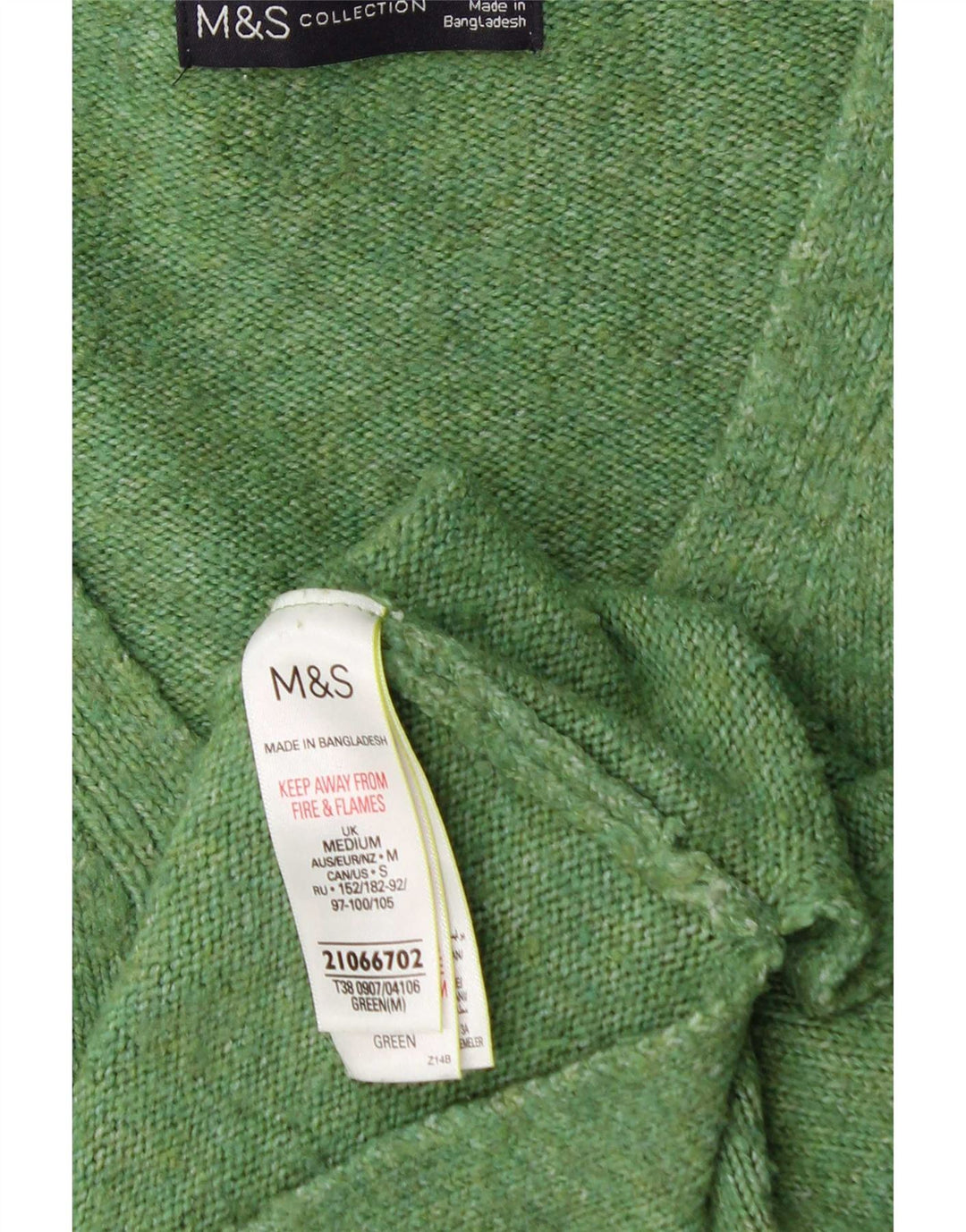 Pulover cu decolteu în V supradimensionat pentru femei Marks & Spencer UK 14 verde mediu