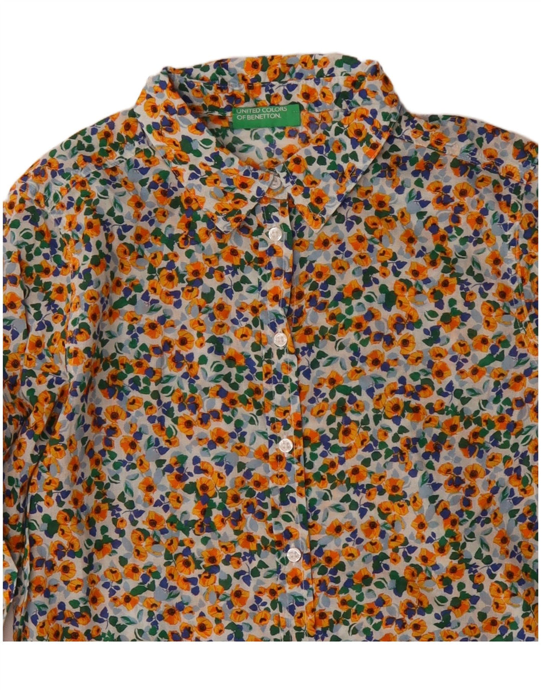 Cămașă pentru femei BENETTON UK 10 Bumbac floral multicolor mic