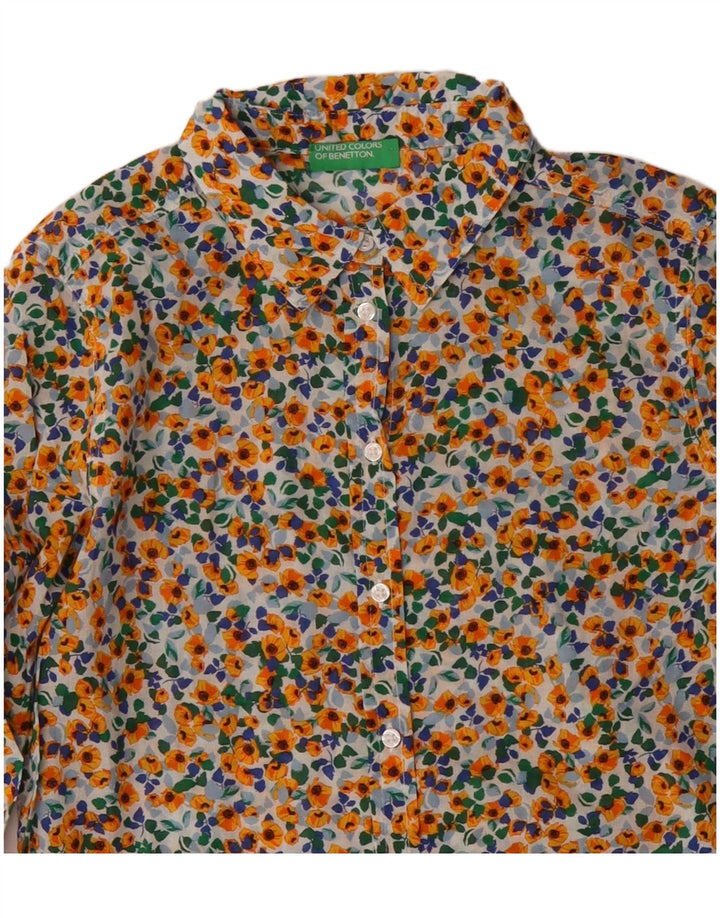 Cămașă pentru femei BENETTON UK 10 Bumbac floral multicolor mic