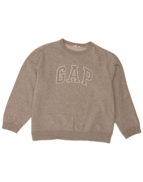 Gap Womens Graphic Loose Fit Sweatshirt Jumper UK 14 Medium Grey Cotton