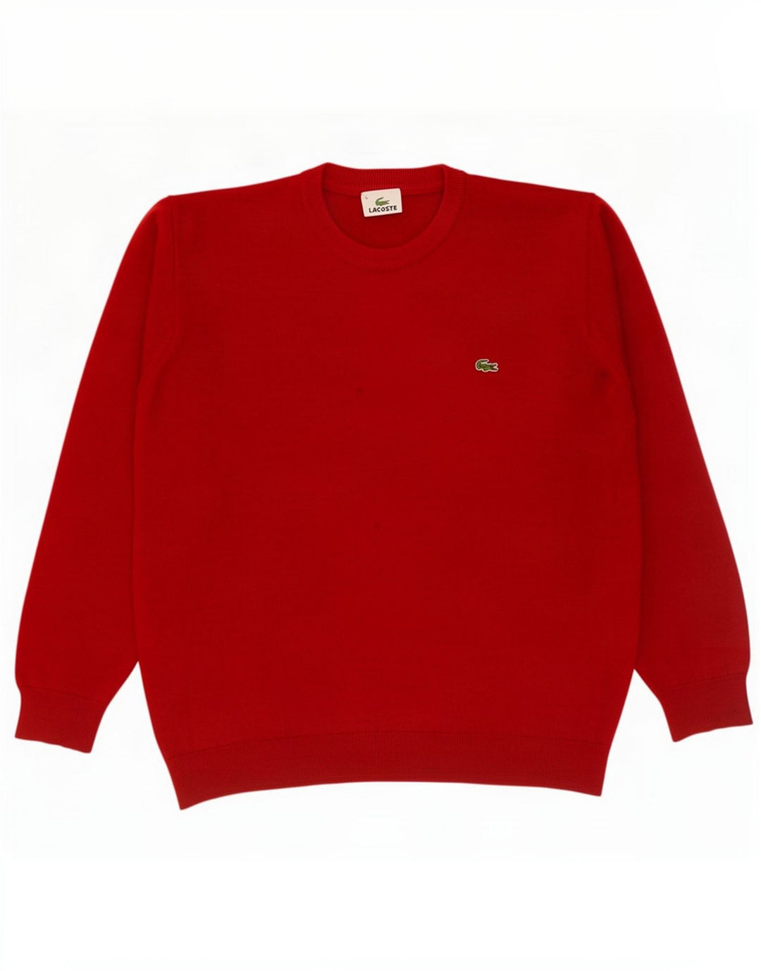 Pulover Lacoste pentru bărbați, cu gât roșu, marimea 5, lână roșie