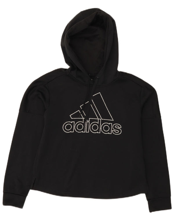 Pulover ADIDAS Climawarm Graphic Hoodie pentru femei UK 8/10 Small Black