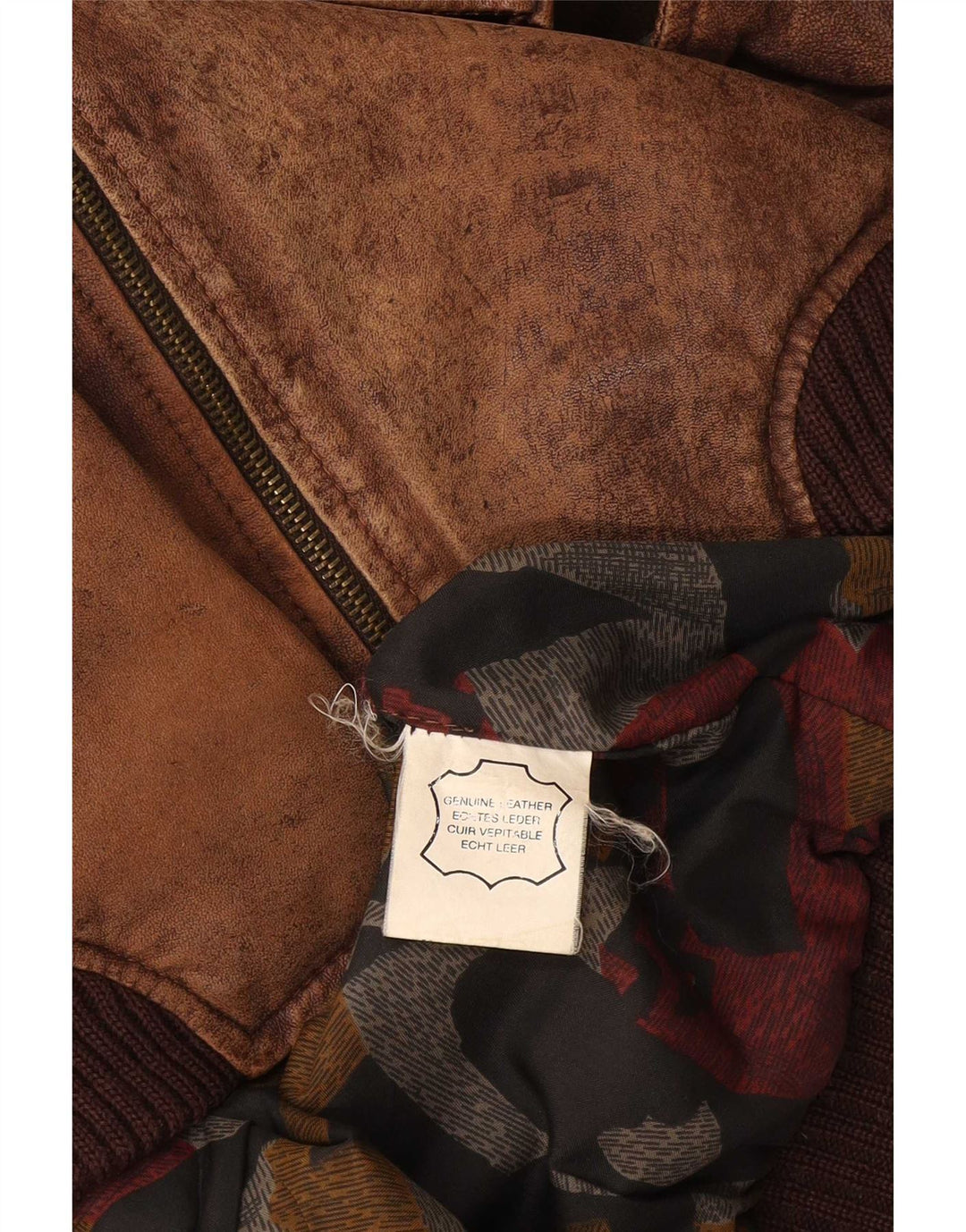 Jachetă de piele vintage pentru bărbați UK 44 2XL piele maro
