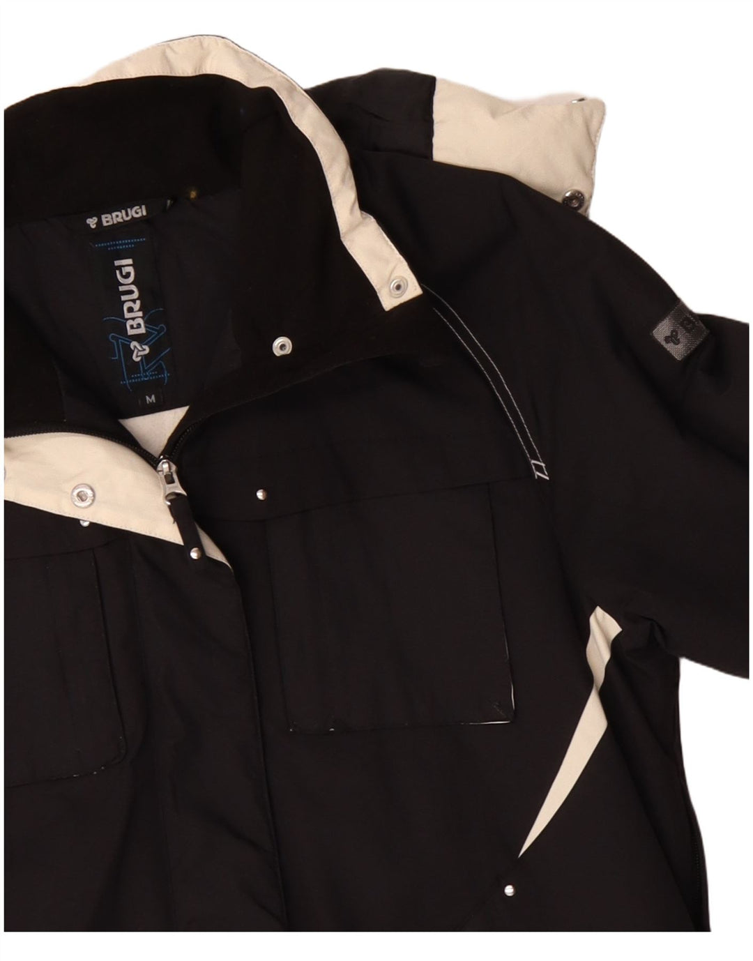 Jachetă de vânt pentru femei cu glugă Brugi UK 14 Medium Black Colorblock