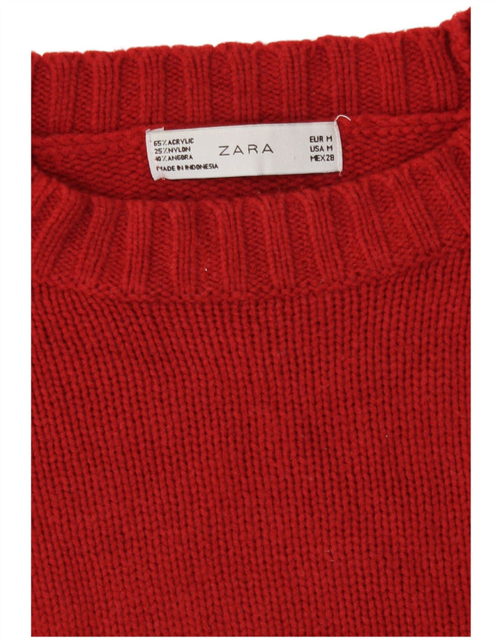 Pulover pentru femeie Zara cu gâtul barca UK 12 Medium Red