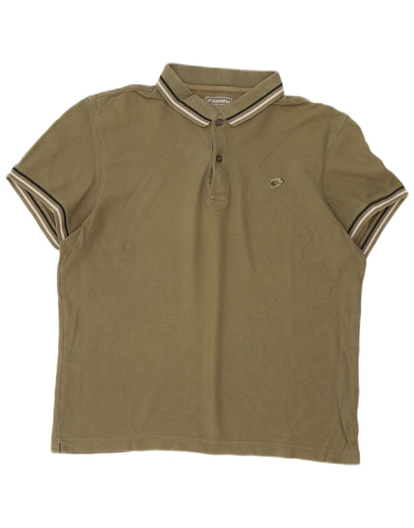 Tricou polo pentru bărbați Lotto XL bumbac cu dungi kaki