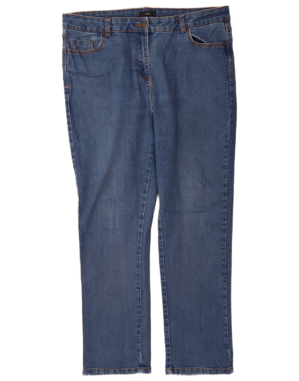 Blugi drepti pentru femei M&Co UK 16 Large W34 L29 Blue Bumbac