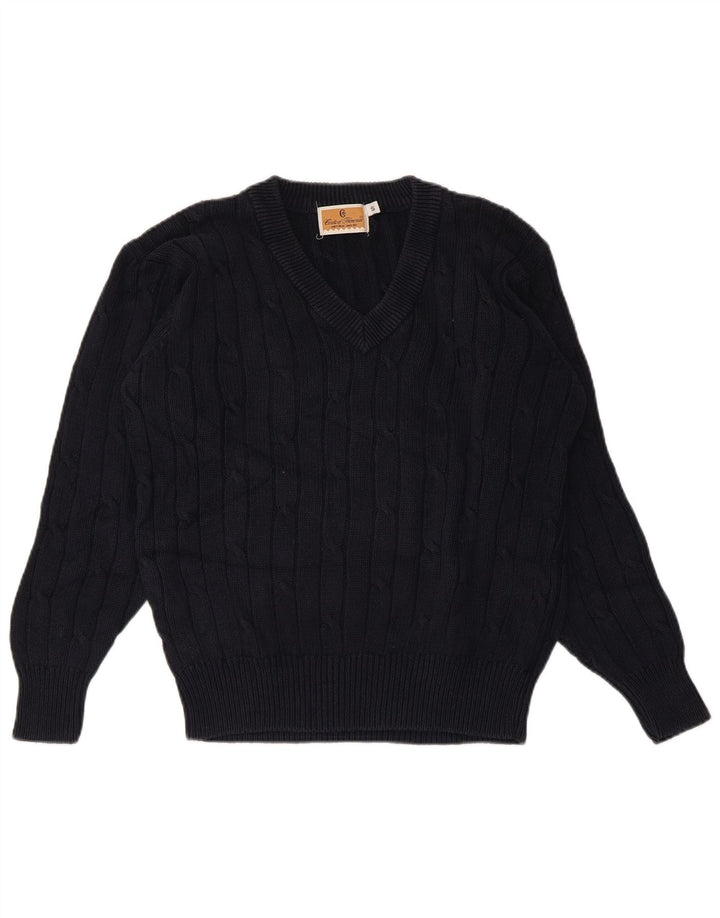 Pulover cu decolteu în V CONTE OF FLORENCE pentru femei UK 10 Mic bleumarin