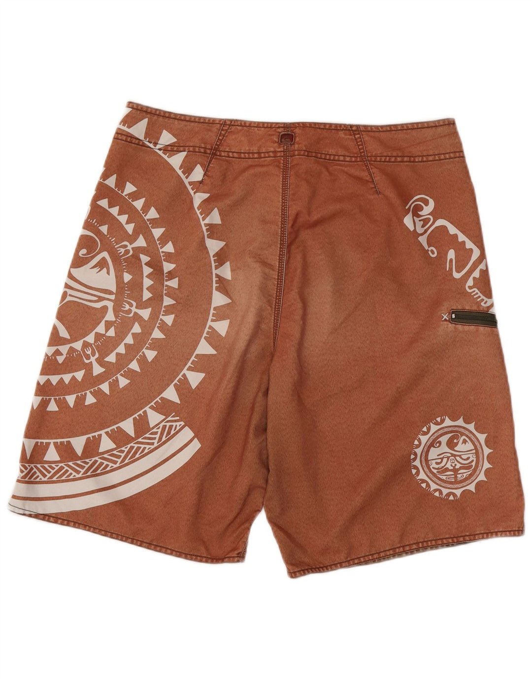 Pantaloni scurți de înot grafic Quiksilver pentru bărbați, maro mediu, poliester geometric