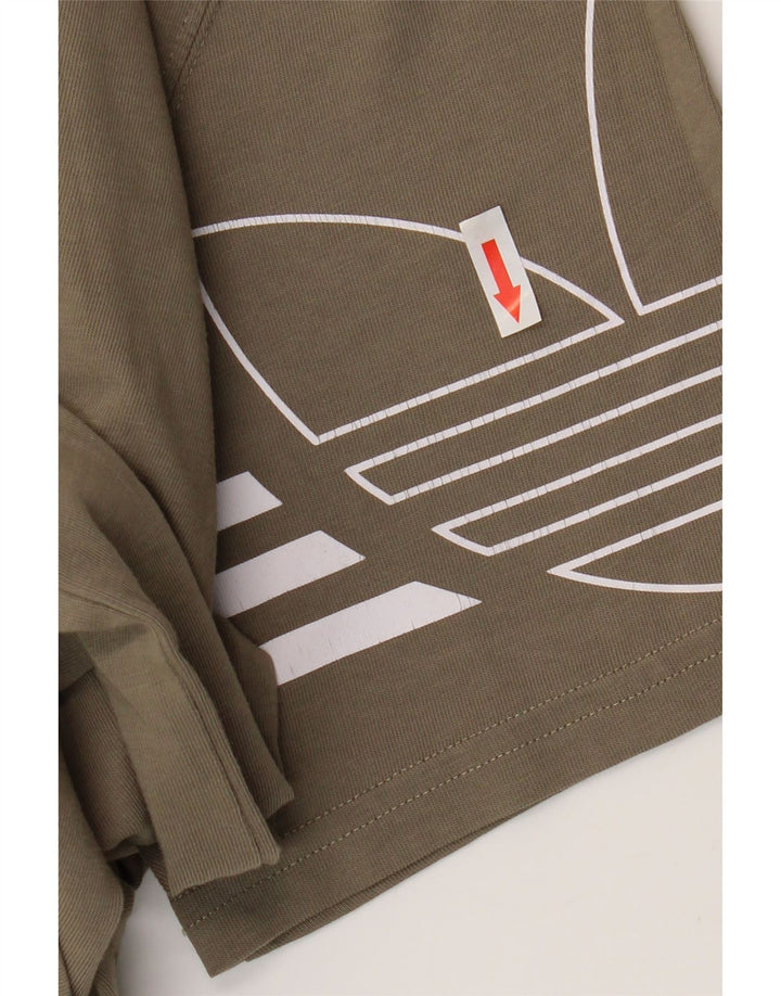 Tricou grafic pentru bărbați Adidas Top Mediu Kaki Bumbac