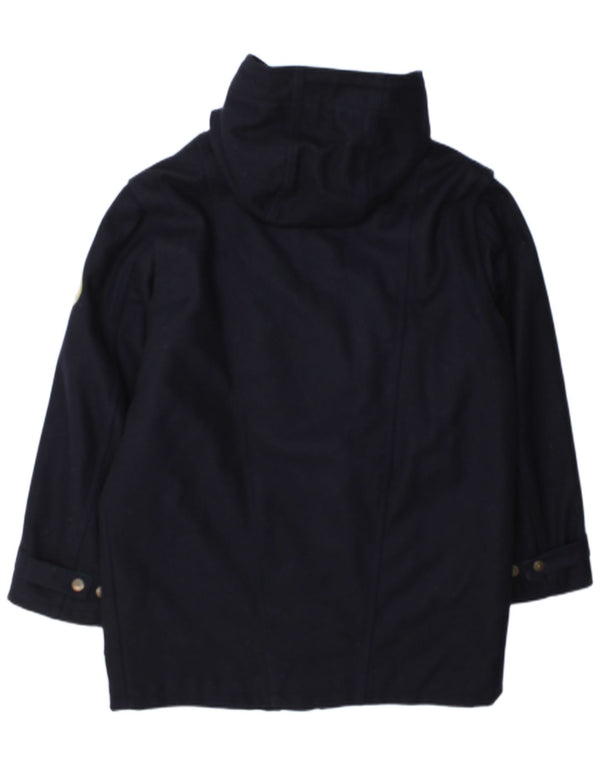 Navigare Mens Hooded Overcoat UK 40 Large Navy Blue Wool