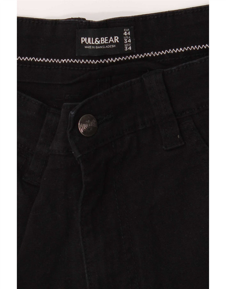 Pull & Bear Pantaloni scurți din denim pentru bărbați EU 44 Large W34 Bumbac negru