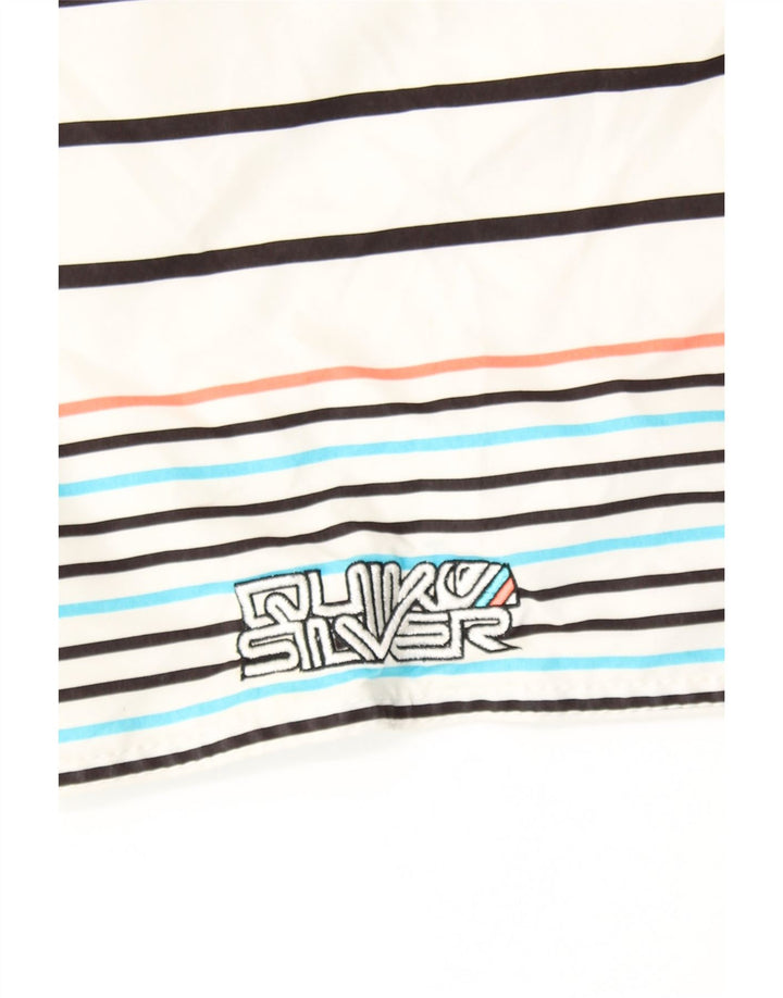 Pantaloni scurți de înot QUIKSILVER pentru bărbați cu dungi albe medii
