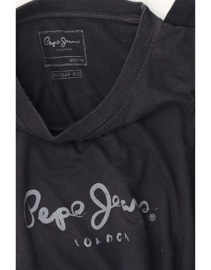 PEPE Jeans pentru bărbați, cu croială obișnuită, top grafic cu mânecă lungă, mediu bleumarin