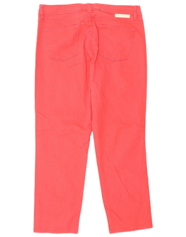 Pantaloni casual drepti Calvin Klein pentru femei US 10 Medium W32 L26 Red
