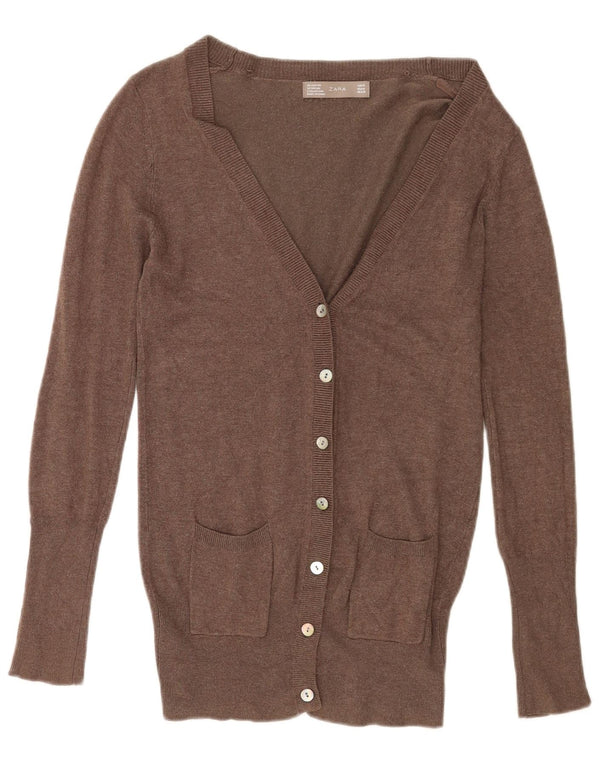 Pulover cardigan pentru femei Zara UK 12 Maro Mediu Rayon